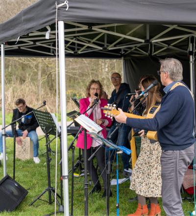 Muziek openluchtsamenkomst